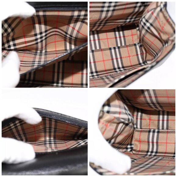 Burberrys Hand Bag Leather Black Auth - Picture 15 of 16